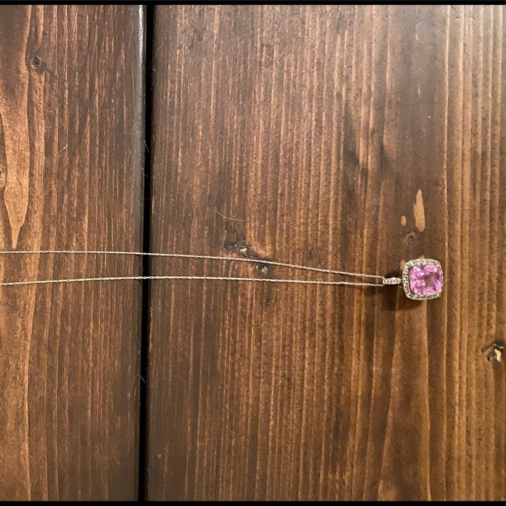 Kay’s diamond necklace with pink Stone